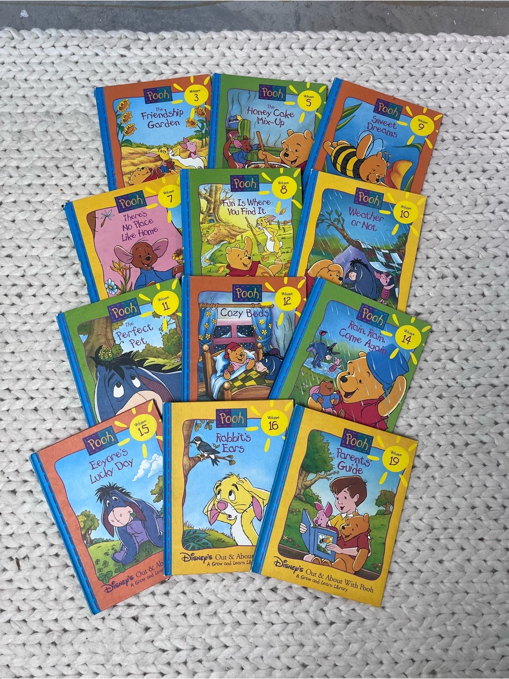 Disney Pooh Mini Board Book Set - Blue, Yellow, Orange, Green Covers